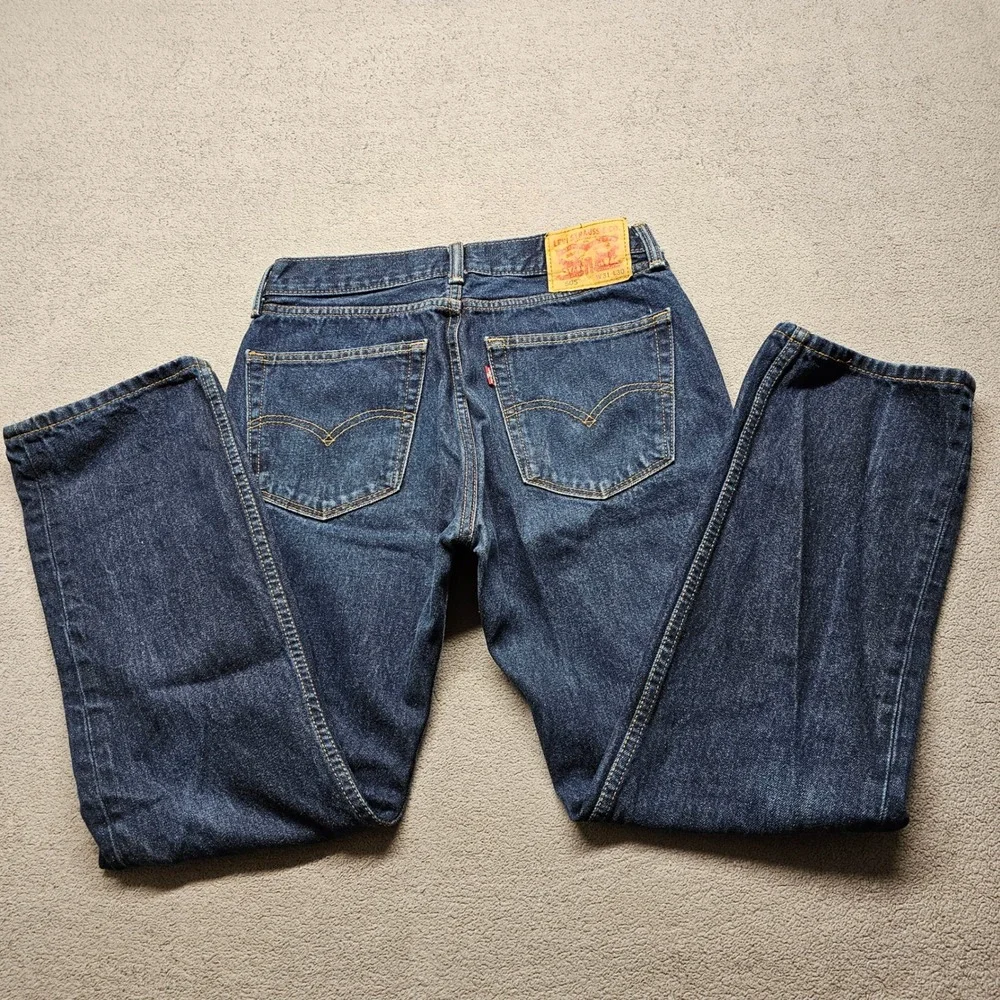 Levis 505 Regular Fit Straight Leg Jeans Mens W31 L30 Dark Indigo Blue Denim‎